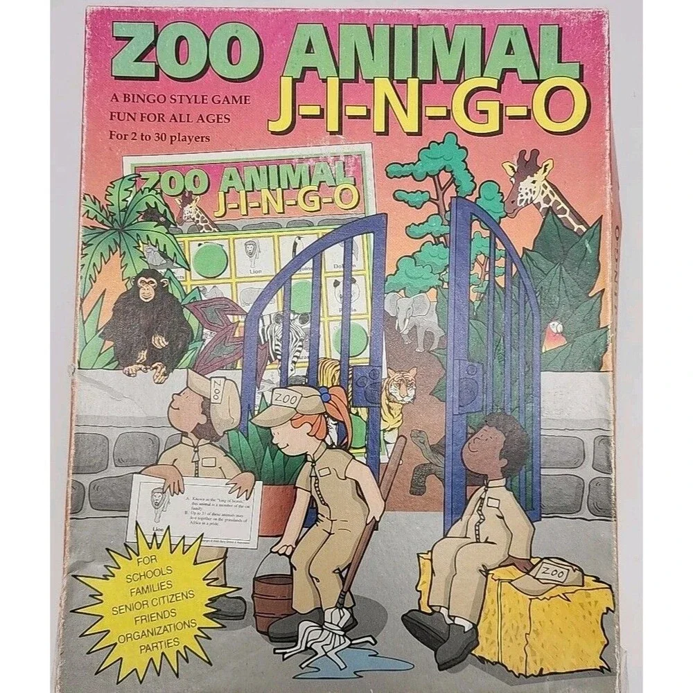 Zoo Animal JINGO Bingo Style Game Gary Grimm & Assoc GGA096 Children Kids 2000